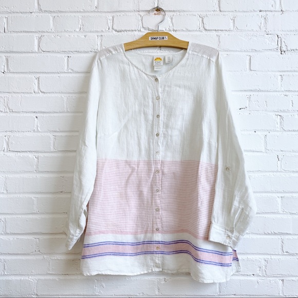 C&C California Tops - C&C CALIFORNIA linen loose fit shirt